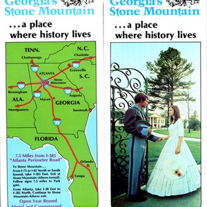 Carte dépliante et brochure TF4-B3 de Stone Mountain, Géorgie