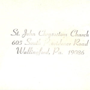 St. John Chrysostomus Kirche Wallingford PA Charity Drive Anfrage Postkarte PD7