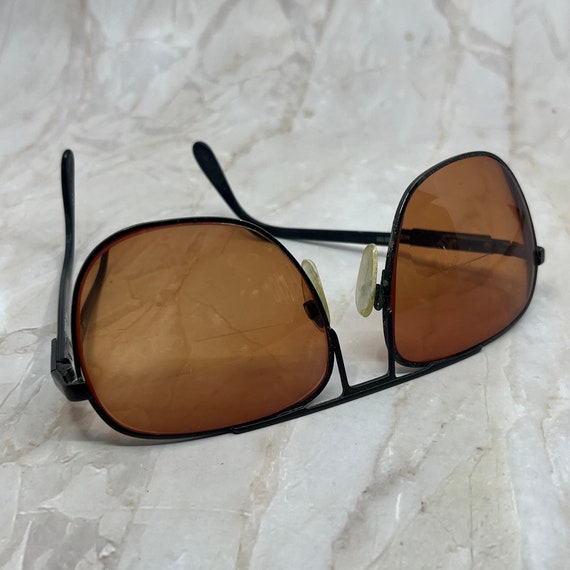 Retro Silhouette Jetstyle Black Aviator Sunglasse… - image 1