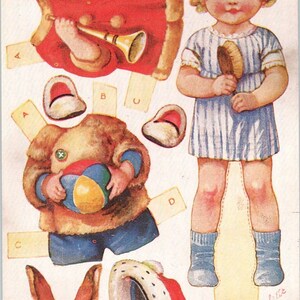 Cartolina originale PB6 per bambola di carta Baby Bunting