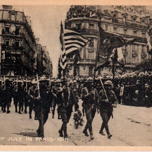 4 juillet à Paris 1918 - Carte postale originale RPPC TJ7-RP1