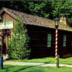 Casa delle bambole Terra di Babbo Natale Babbo Natale IN cartolina originale PB7
