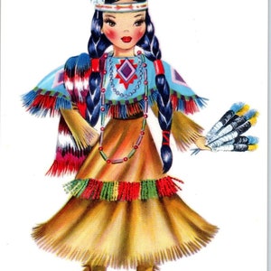 Bambola indiana - Cartolina originale serie Dolls of Many Lands PB4