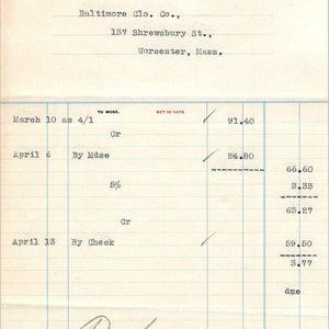 A.G. Walton & Co Walton Shoe Boston Años 20 Original Billhead Membrete D8-LL