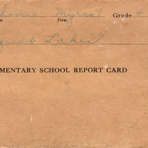 1951-52 Pequot Lakes MN Elementary School Boletín de calificaciones Myrna Morehouse TH9-SX1