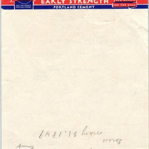 Membrete vintage de cemento Portland de resistencia temprana Lehigh D23