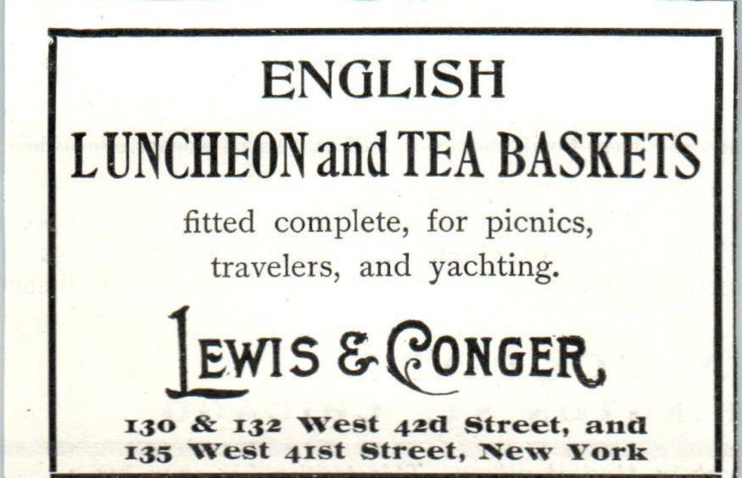 English Luncheon and Tea Baskets Lewis & Conger NY 1903 Etsy