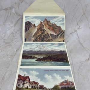 c1920 Seattle Washington carte postale pliable livre pour cartes souvenir TI8-S1