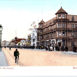 c1905 Revere Beach Boulevard MA Bicicleta Postal antigua sin usar PC7