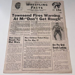 Geigel Scarpello MM Kowalski 21 avril 1962 Wrestling Facts Program & Card V1-3