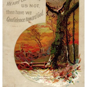 Si nuestro corazón no nos condena... Confianza en Dios - Tarjeta de oración de la década de 1880 TJ8-3