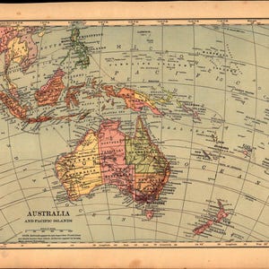 Australia, Impero Romano, Italia Antica e Grecia Mappa bifacciale 1901 V14-1