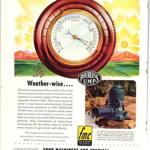 Lebensmittel-Maschinen und chemische Peerless Pumps Vintage-Magazin-Werbung D9