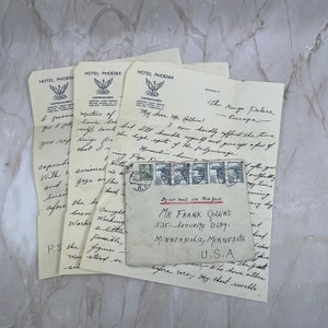 1937 Carta manuscrita Hotel Phoenix Copenhague Dinamarca a Minneapolis MN AE3