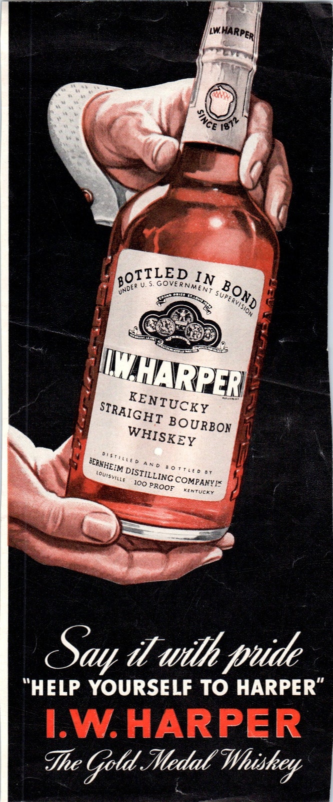 美品 I.W HARPER パブミラー ウィスキー ヴィンテージ Bar（楽天