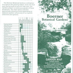 Vintage Boerner Botanische Gärten Ausklappbare Karte & Reisebroschüre TF4-B4