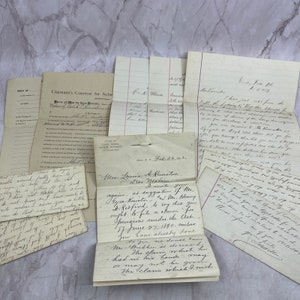 Década de 1880-90 Lote de cartas y documentos de Louisa A Keniston Groton Dover NH TH2-Y1