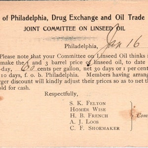 1901 Postkarte des Paint Club of Philadelphia auf Leinöl Postkarte PE6