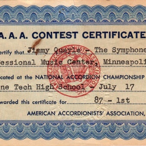 1955 AAA-Contest-Certifizierer Jogi Quayle The Symphonettes Minneapolis MN D9
