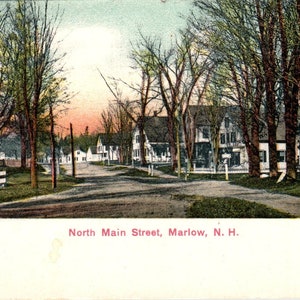 c1905 North Main Street Ansicht Marlow NH Original Postkarte PC9