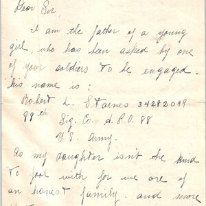 Carta manuscrita de la Segunda Guerra Mundial de 1945 Robert L. Staines 88th Sig Co AB6-OD1