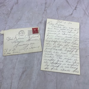 1916 Carta original manuscrita Dolores Raymond Long Island NY TJ5-E1
