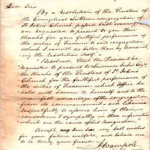 1820 Carta original manuscrita Filadelfia PA Lawrence Seckel Esq D18