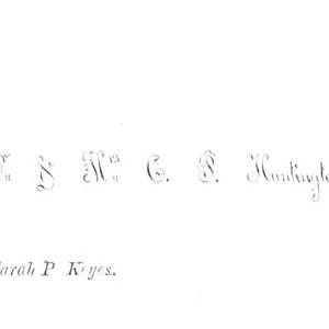 M&M C.P. Huntington Miss Sarah P. Keyes c1880 Biglietto da visita vittoriano TK2-CC