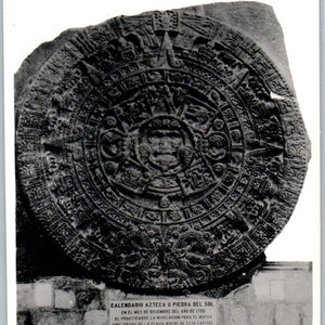 Calendário Azteca Museu Nacional México O Piedra Del Sol - Cartão Postal RPPC TJ7-MP