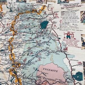 1976 CA State Highway 49 Brochure dépliante et carte de voyage The Mother Lode TA9-E2