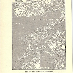 Gallipoli Landeplätze, Einschub der Sari-Bair Region 1919 WWI Karte Print AF9-15