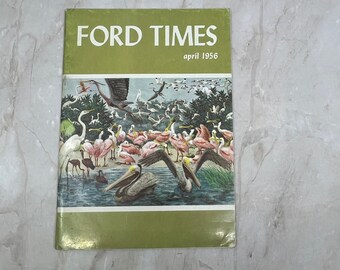 1956 aprile Ford Times Magazine Camping Vacations Travel TJ4-P1
