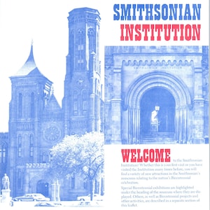Kaart en reisbrochure van het Washington DC Smithsonian Institution uit de jaren 70 TF4-BC