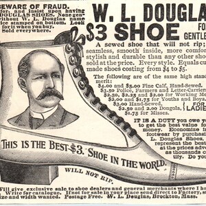 W.L. Douglas Schuh für Gentlemen Brockton MA 1893 Judge Magazine Ad AB9-J