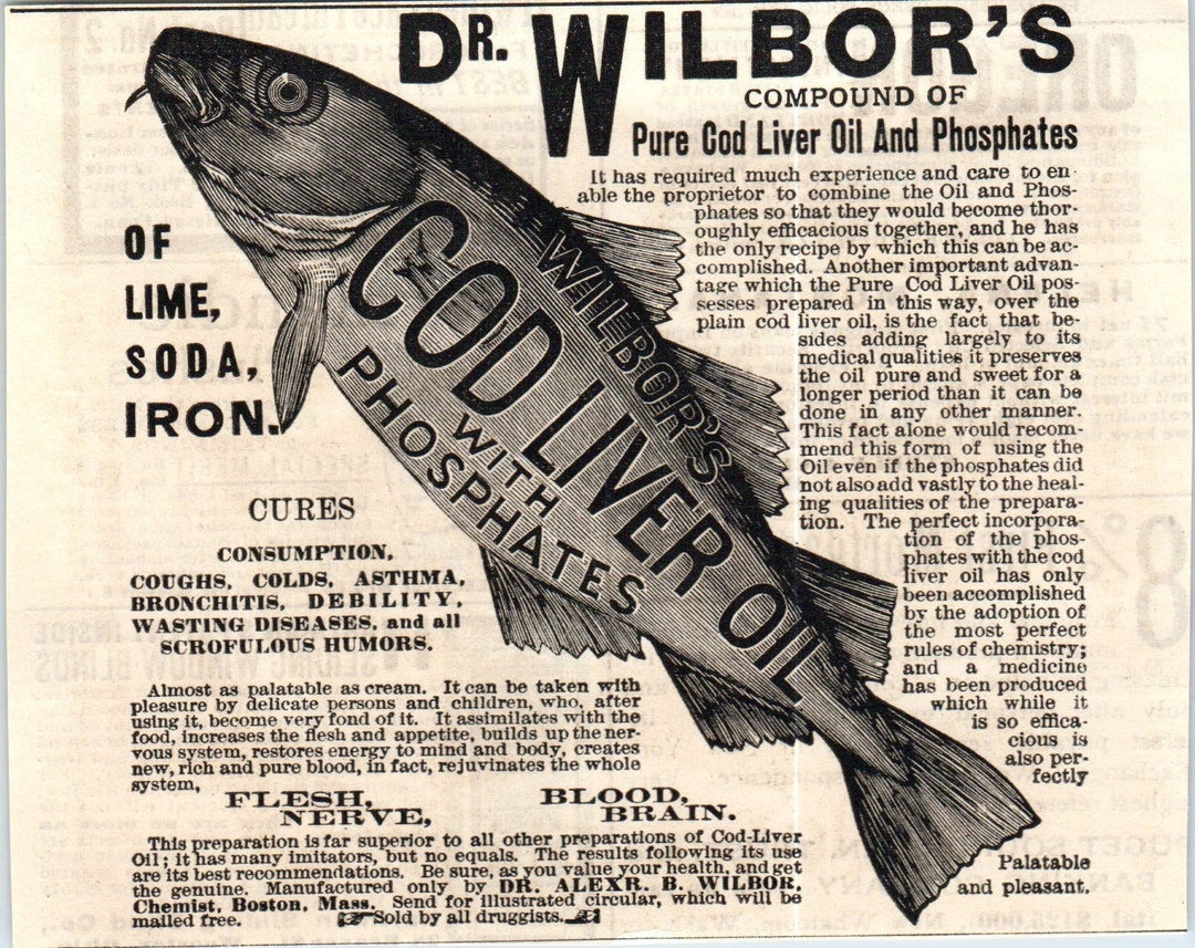 Dr. Wilbors Compound of Cod Liver Oil & Phosphates C1890 Victorian Ad ...