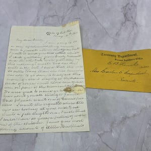 Carta original de 1864 Escritório da Receita Federal Departamento do Tesouro TB8-OD
