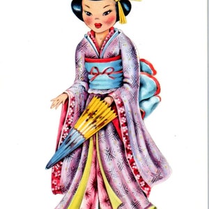 Bambola del Giappone - Cartolina originale serie Dolls of Many Lands PB4