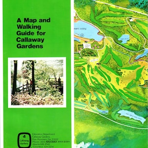 Mapa vintage de Callaway Gardens e guia de caminhada Brochura Pine Mountain GA TF4-B4