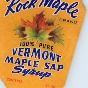 Rock Maple Brand Vermont Maple Syrup Label New England Maple Syrup Co AF1