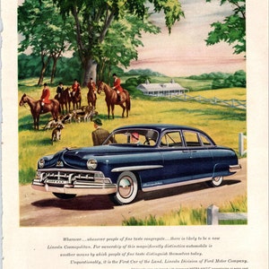 Lincoln Cosmopolitan Automobile 8 x 11 Vintage Magazin Werbung Co D9