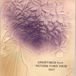 Pozdrowienia z Actors Fund Fair 1907 - Oryginalna pocztówka TJ7-RP1