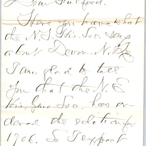 1906 Carta manuscrita Gordon Terrace Brookline MA - A.A. Filson D21