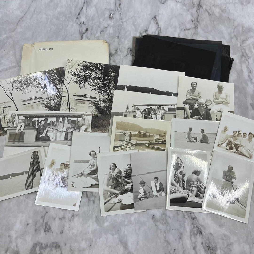 1930s Collection of Photos & Negatives Boating Trip in Virginia TJ9-PG5 ...