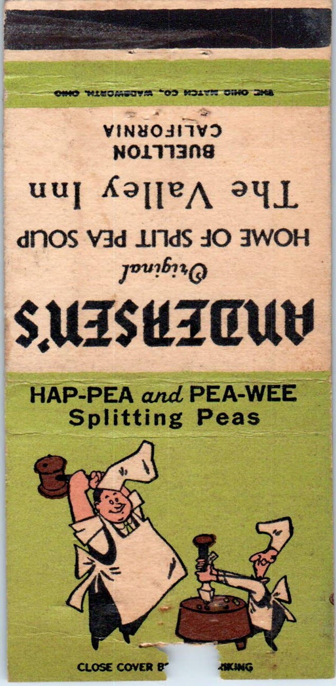 Andersen's Split Pea Soup Buellton CA Advertising Matchbook Cover SA1