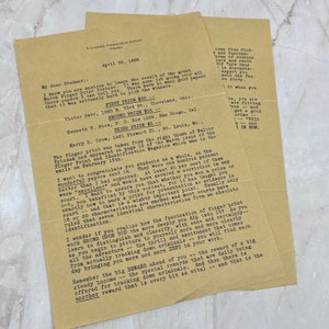 1926 T.J. Carta de ventas de Cooke Finger Print Expert Chicago AE4