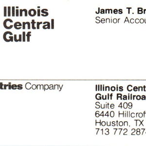 Illinois Central Gulf Railroad James T. bruin vintage visitekaartje SD4-B4