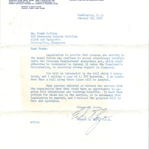 1955 US-Senatsbeirat für Mittelzuteilungen, offizieller Briefkopf, D9
