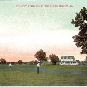 Country Club Golf Links Des Moines Iowa c1910 Cartão postal original TK1-23
