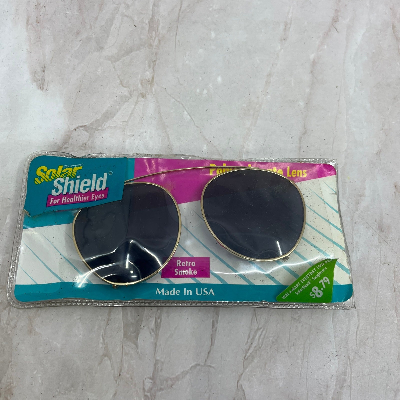 Vintage 1990s Solar Shield Clip on Sunglasses Retro Smoke USA TG7