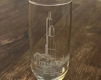 Sears Roebuck & Co 100 Year Centennial 6” Highball Drinking Glass 1886-1986 TJ8